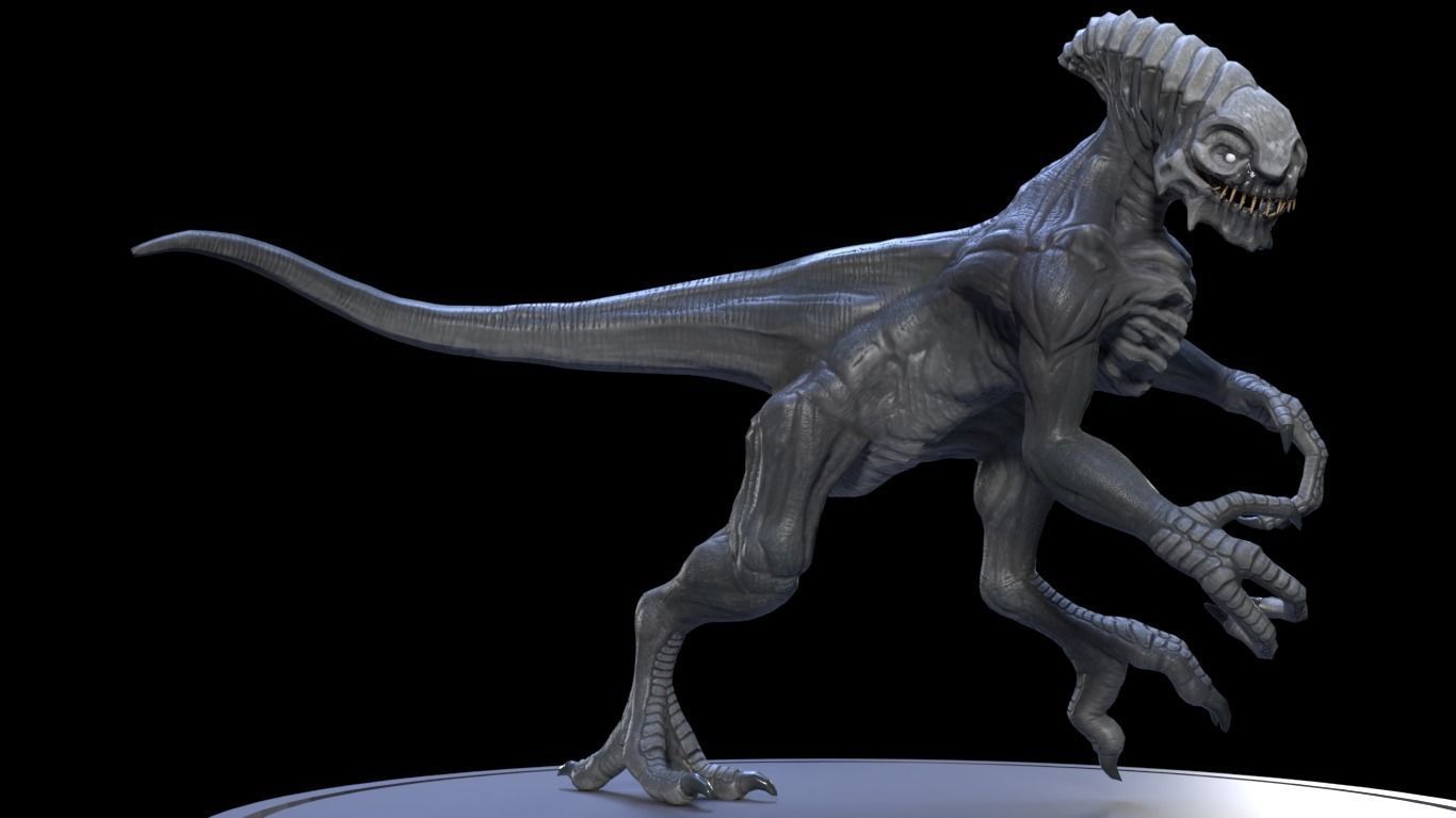 Alien 1 0 7 creature Low-poly 3D model_4