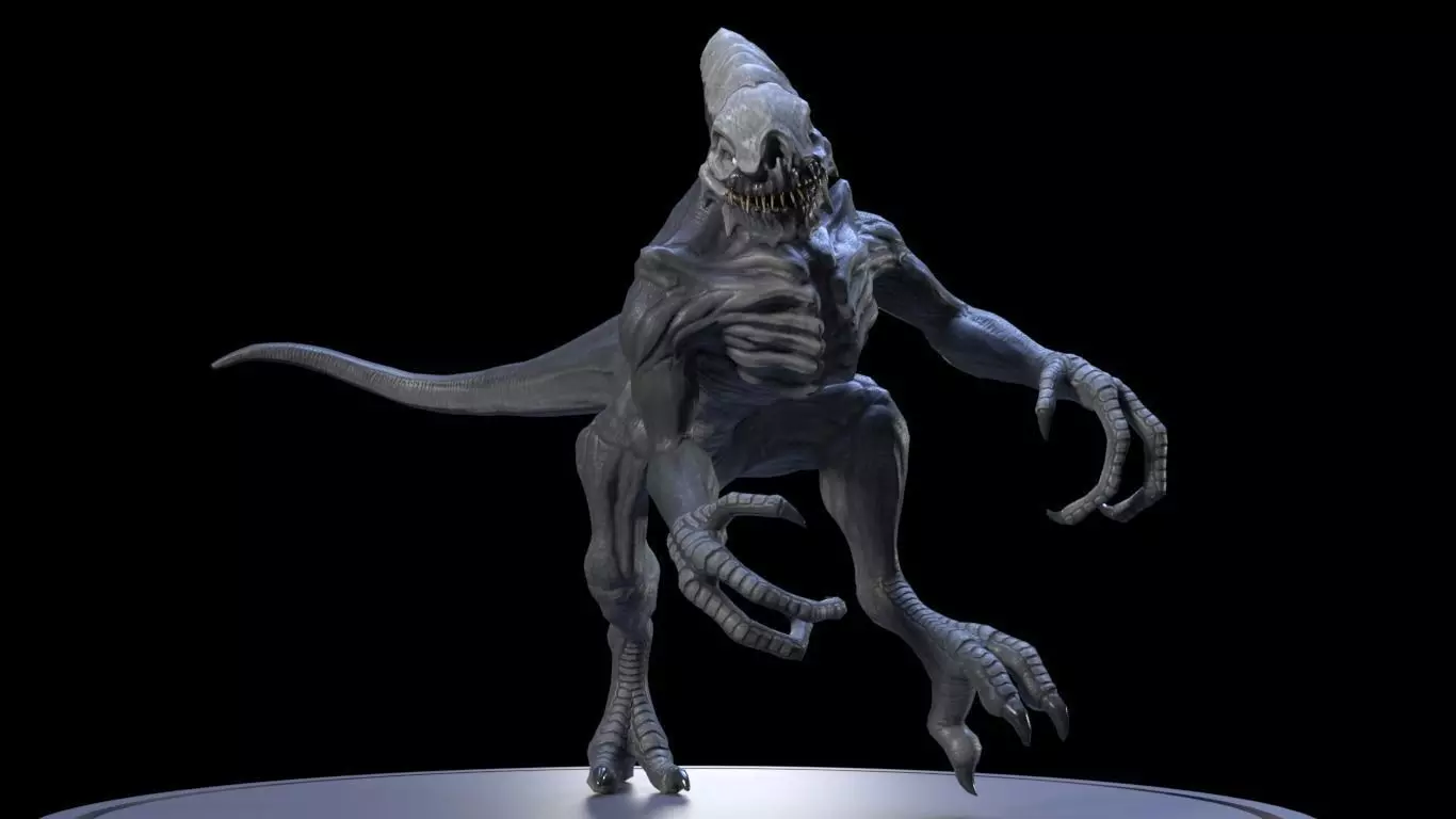 Alien 1 0 7 creature Low-poly 3D model_1
