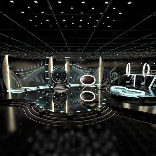 Virtual TV Studio Entertainment Set 1 3D model