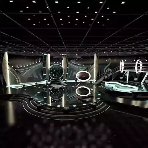 Virtual TV Studio Entertainment Set 1 3D model