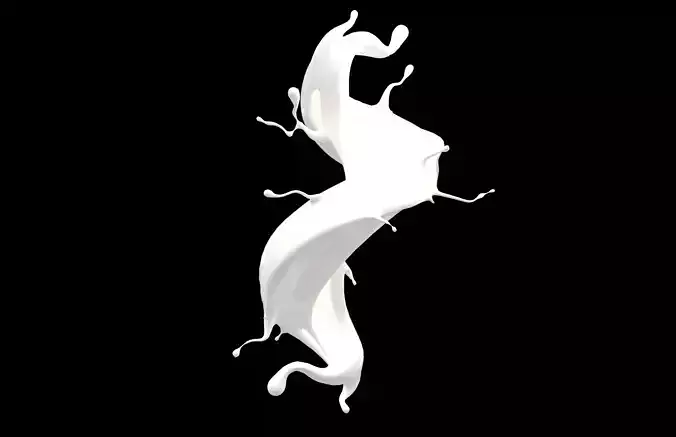 Abstract Splash of Liquid v1 002 Low-poly 3D model 4
