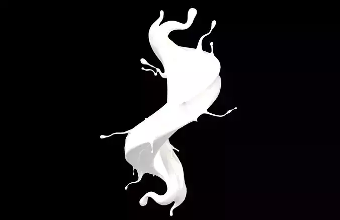 Abstract Splash of Liquid v1 002 Low-poly 3D model 3