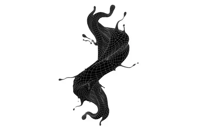 Abstract Splash of Liquid v1 002 Low-poly 3D model 5