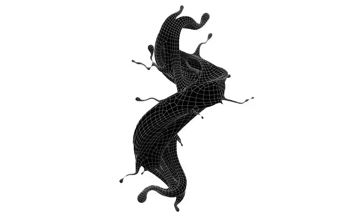 Abstract Splash of Liquid v1 002 Low-poly 3D model 7