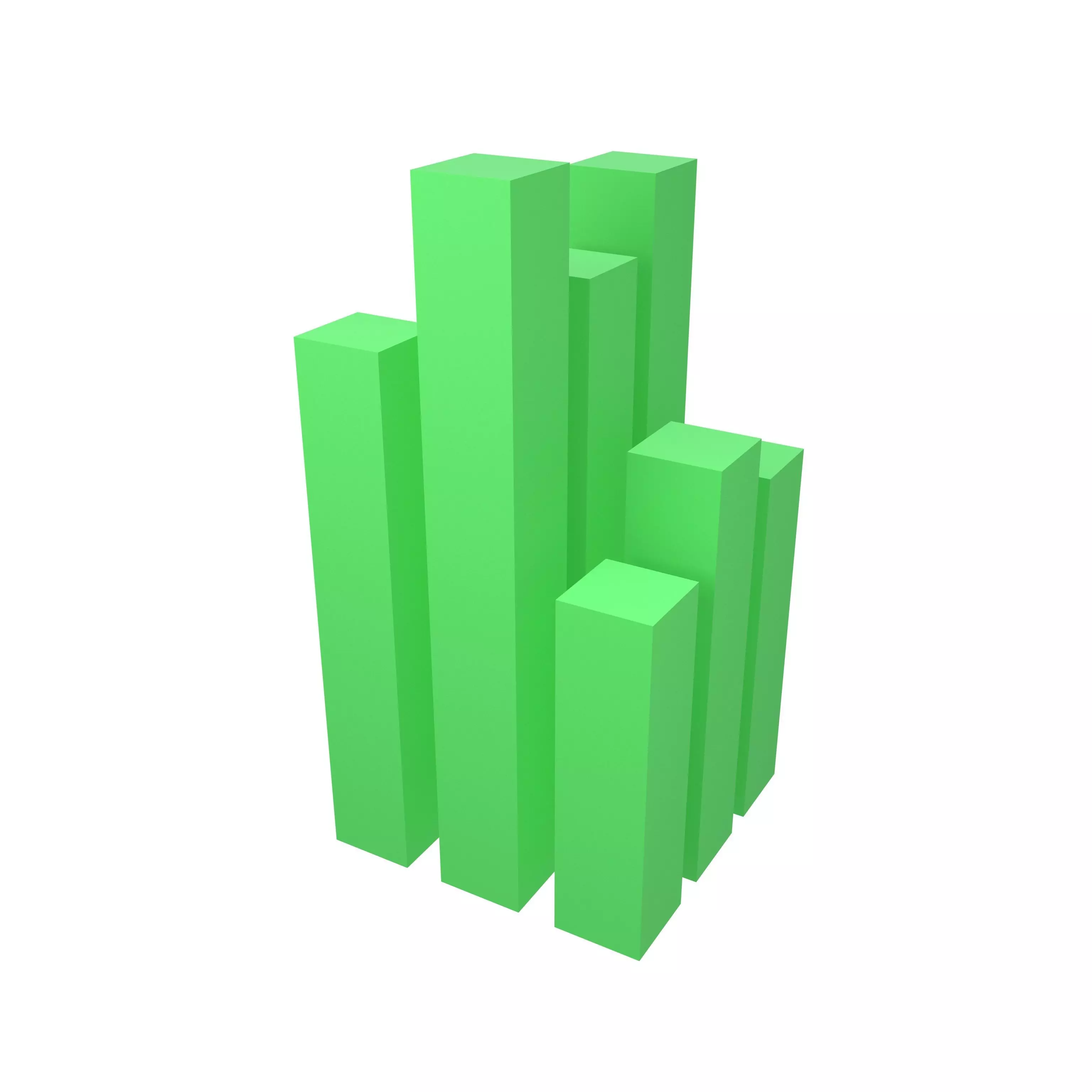 Voxel Grass v2 001 Low-poly 3D model