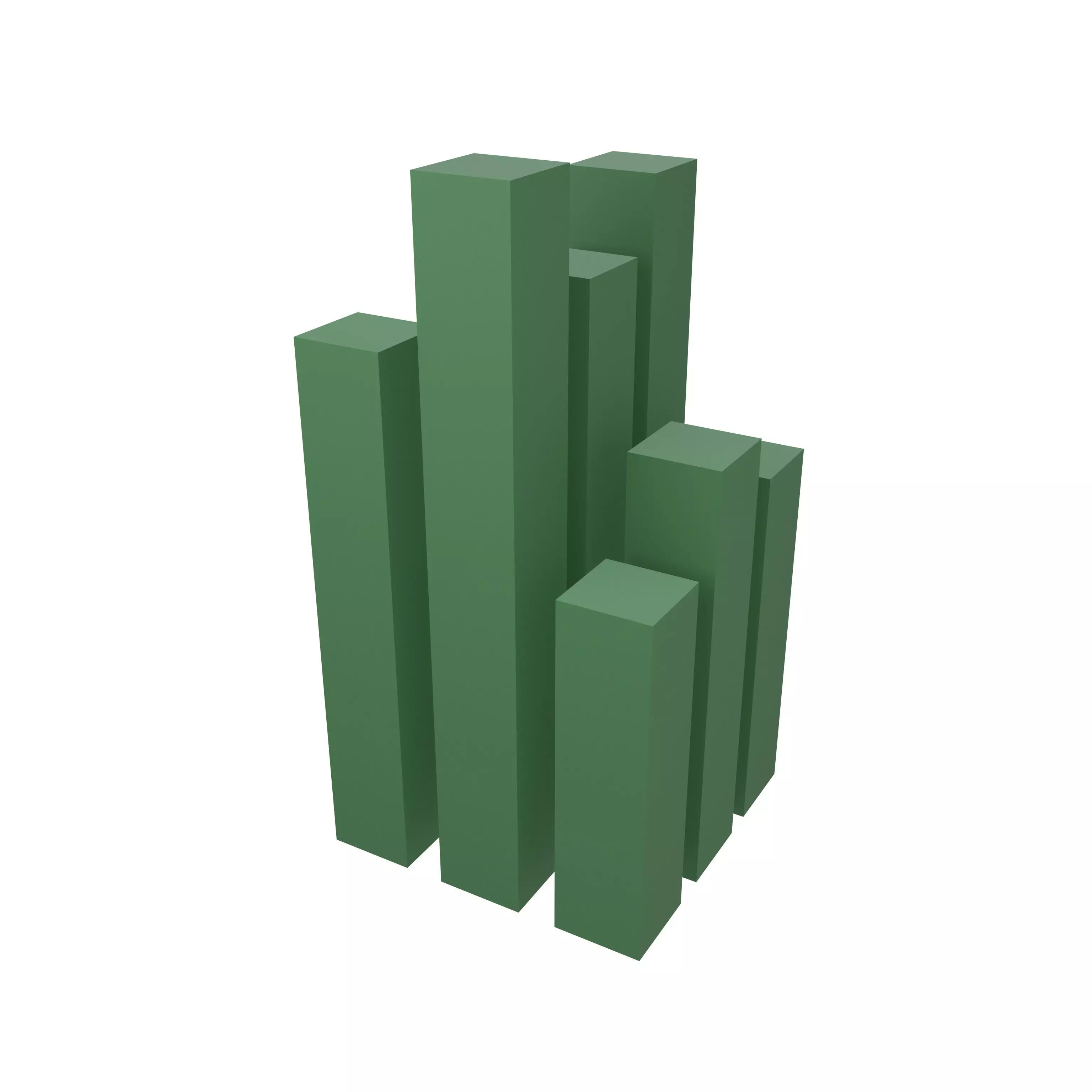 Voxel Grass v2 002 Low-poly 3D model