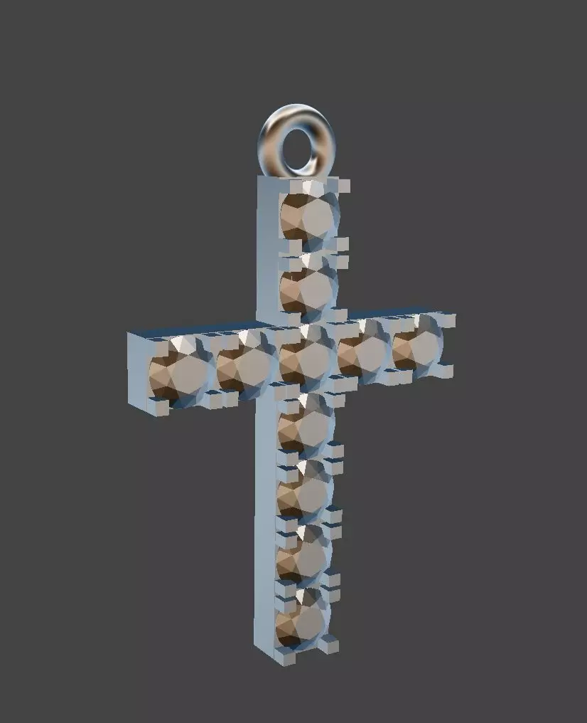 Cross with stones 02 3D print model