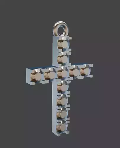 Cross with stones 02