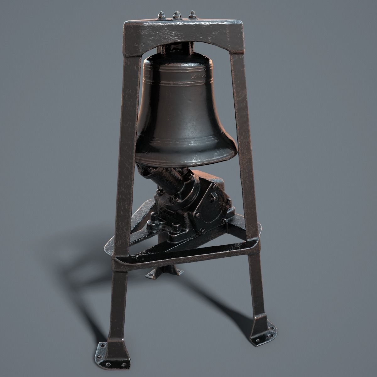 Ship Bell in Tower Low-poly 3D model_4
