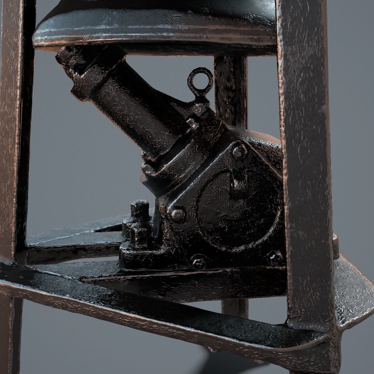 Ship Bell in Tower Low-poly 3D model_1