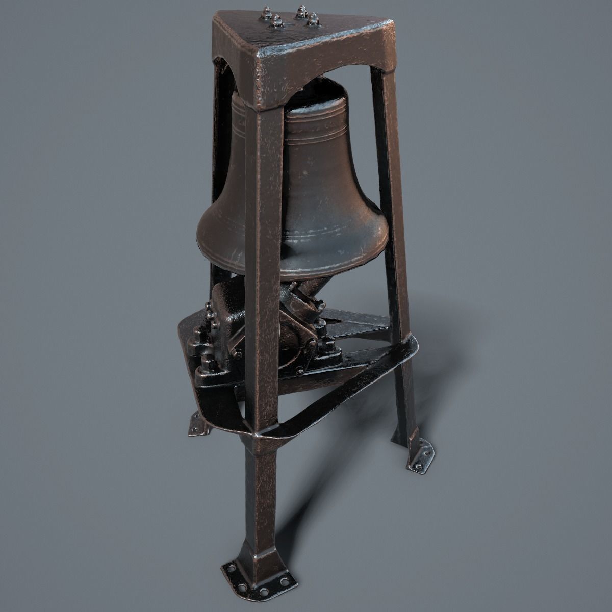 Ship Bell in Tower Low-poly 3D model_5