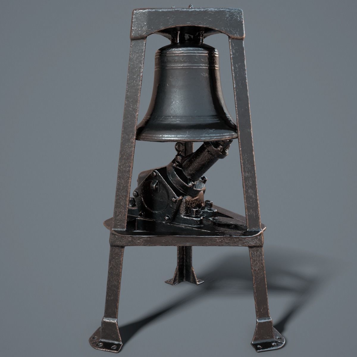Ship Bell in Tower Low-poly 3D model_0