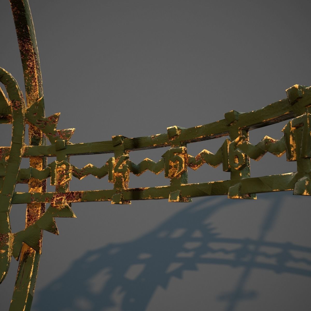 Sundial old rusted globe Low-poly 3D model_1