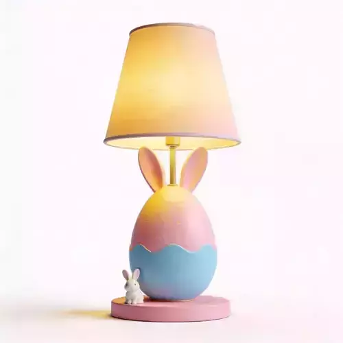 Pastel Bunny Egg Table Lamp 3D Model