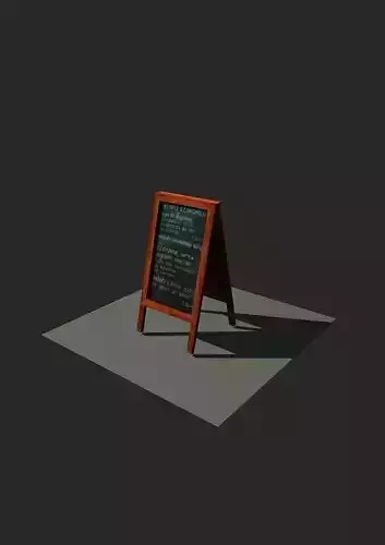 Menu Board Free low-poly 3D model
