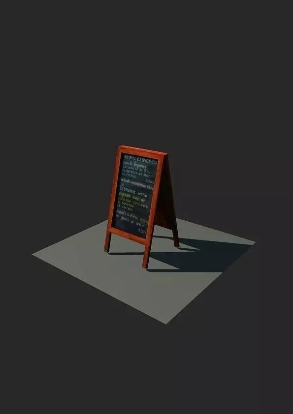 Menu Board Free low-poly 3D model_0