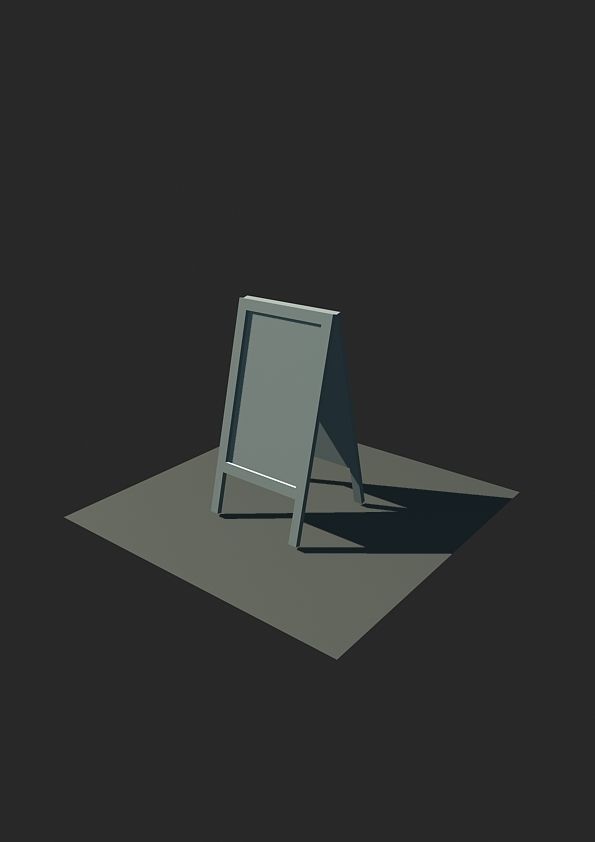 Menu Board Free low-poly 3D model_1