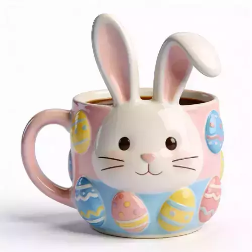 3D Relief Bunny Easter Mug Model 3d