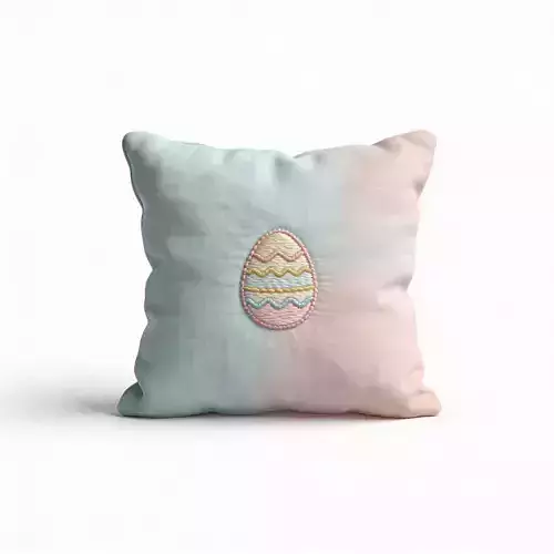 Pastel Gradient Easter Egg Decorative Pillow 3D