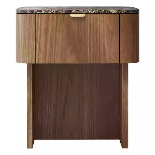 Wooden Nightstands with Stone Tabletops 3D model 3