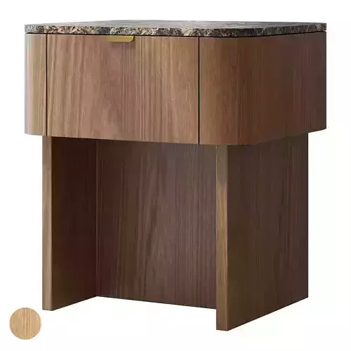 Wooden Nightstands with Stone Tabletops 3D model