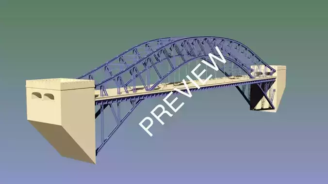 Steel Suspension Bridge obj dwg sat