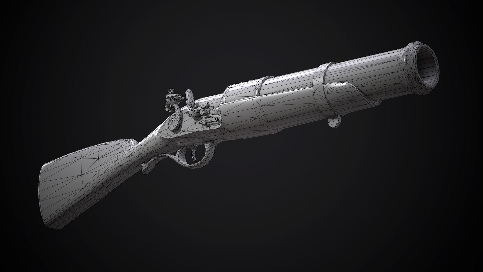 Flintlock Hand-Cannon - two skins Low-poly 3D model_16