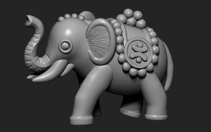 Elephant Artwork-3D print model 3D print model Low-poly 3D model