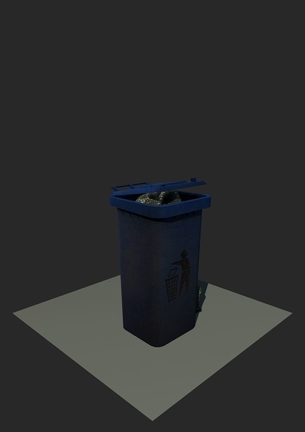 Waste Container Low-poly 3D model_1