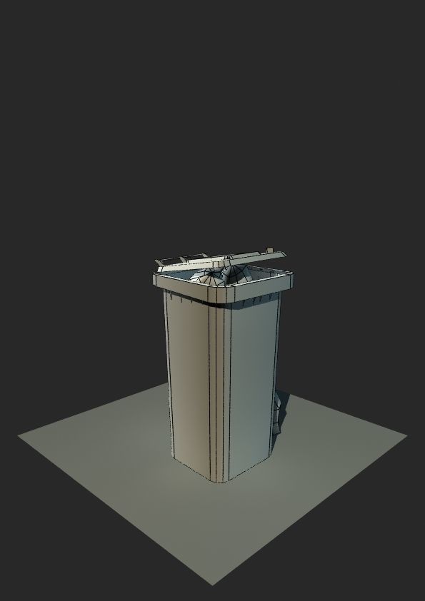 Waste Container Low-poly 3D model_3