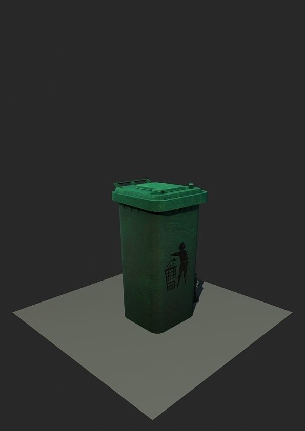 Waste Container Low-poly 3D model_2