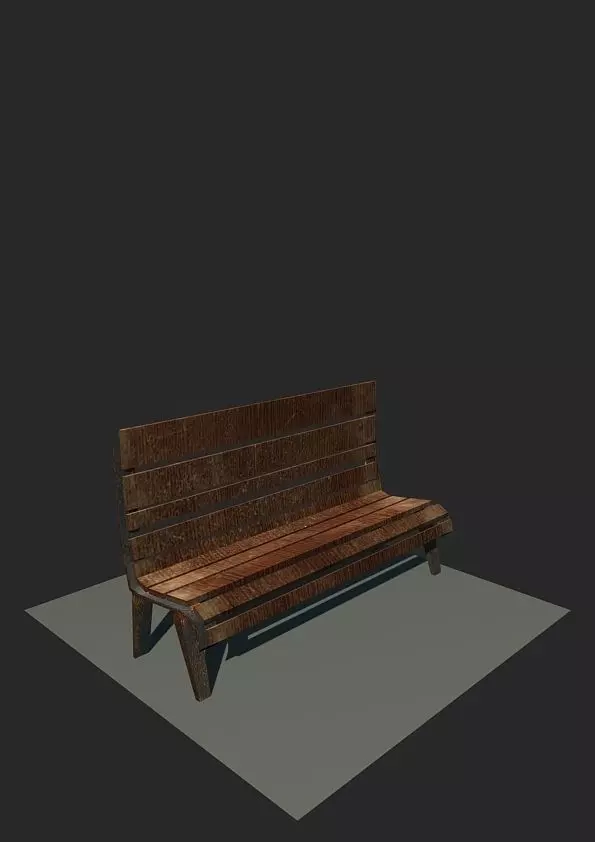 Bench wooden Free low-poly 3D model