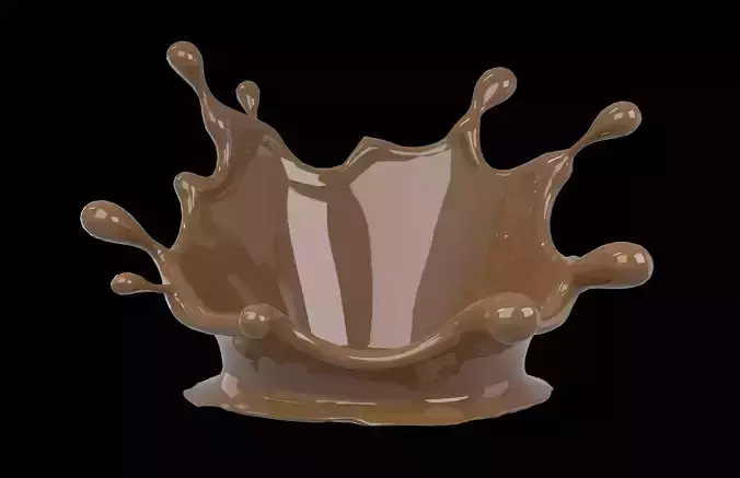 Abstract Splash of Liquid v2 003 Low-poly 3D model 2