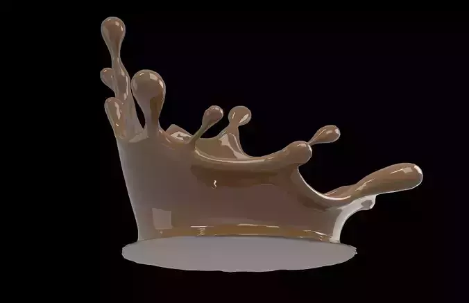Abstract Splash of Liquid v2 003 Low-poly 3D model 3