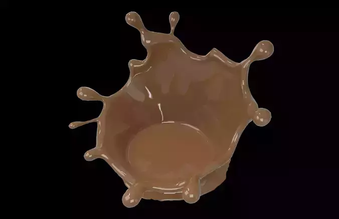 Abstract Splash of Liquid v2 003 Low-poly 3D model 4