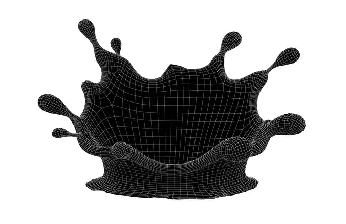 Abstract Splash of Liquid v2 003 Low-poly 3D model 7