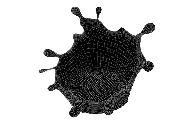 Abstract Splash of Liquid v2 003 Low-poly 3D model 5