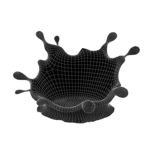 Abstract Splash of Liquid v2 003 Low-poly 3D model 6