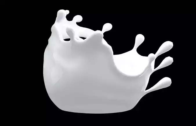 Abstract Splash of Liquid v3 001 Low-poly 3D model 4