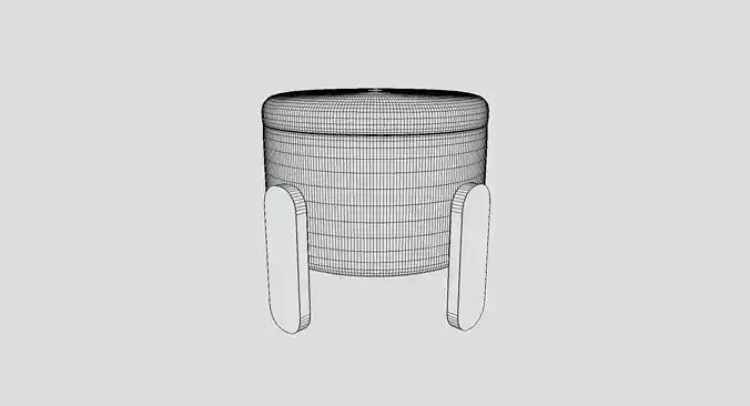 Stool Low-poly 3D model 5