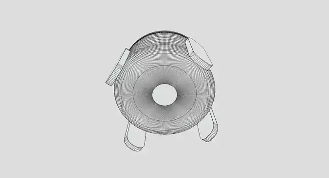 Stool Low-poly 3D model 4