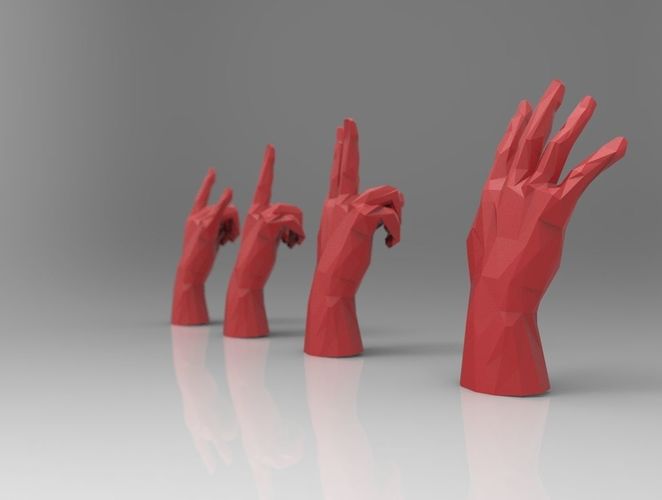 hand model RIGGED - low poly - triangulated Low-poly 3D model
