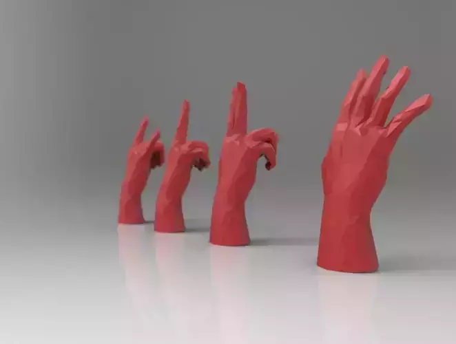 hand model RIGGED - low poly - triangulated Low-poly 3D model