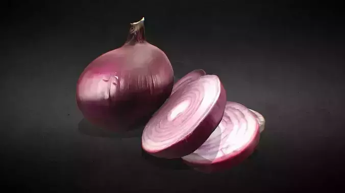 Red Onion Sliced 3D model