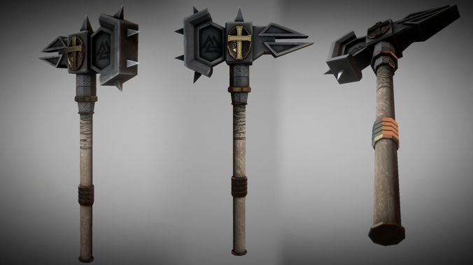 Metal Warhammer 03 Low-poly 3D model
