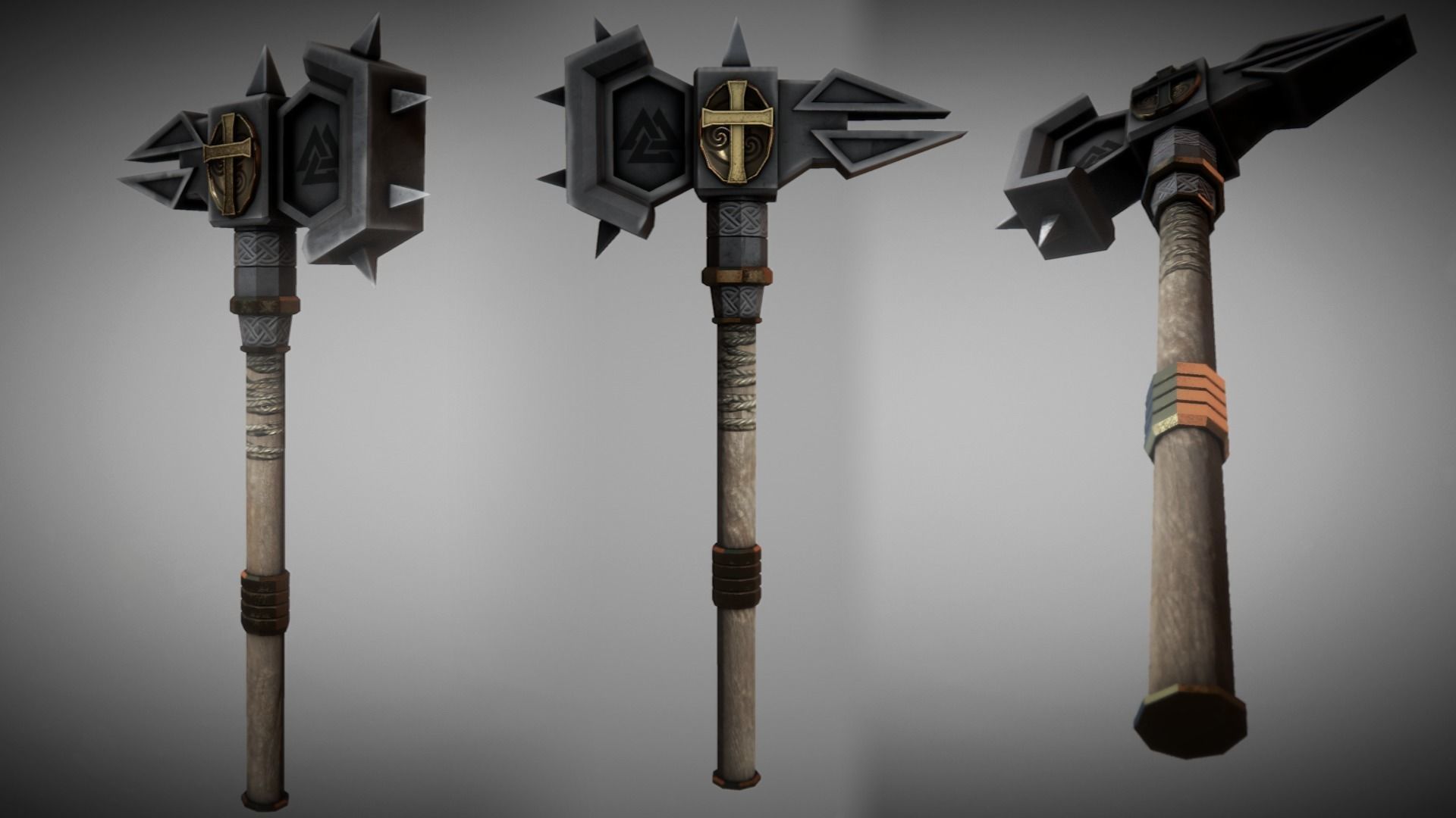 Metal Warhammer 03 Low-poly 3D model_0