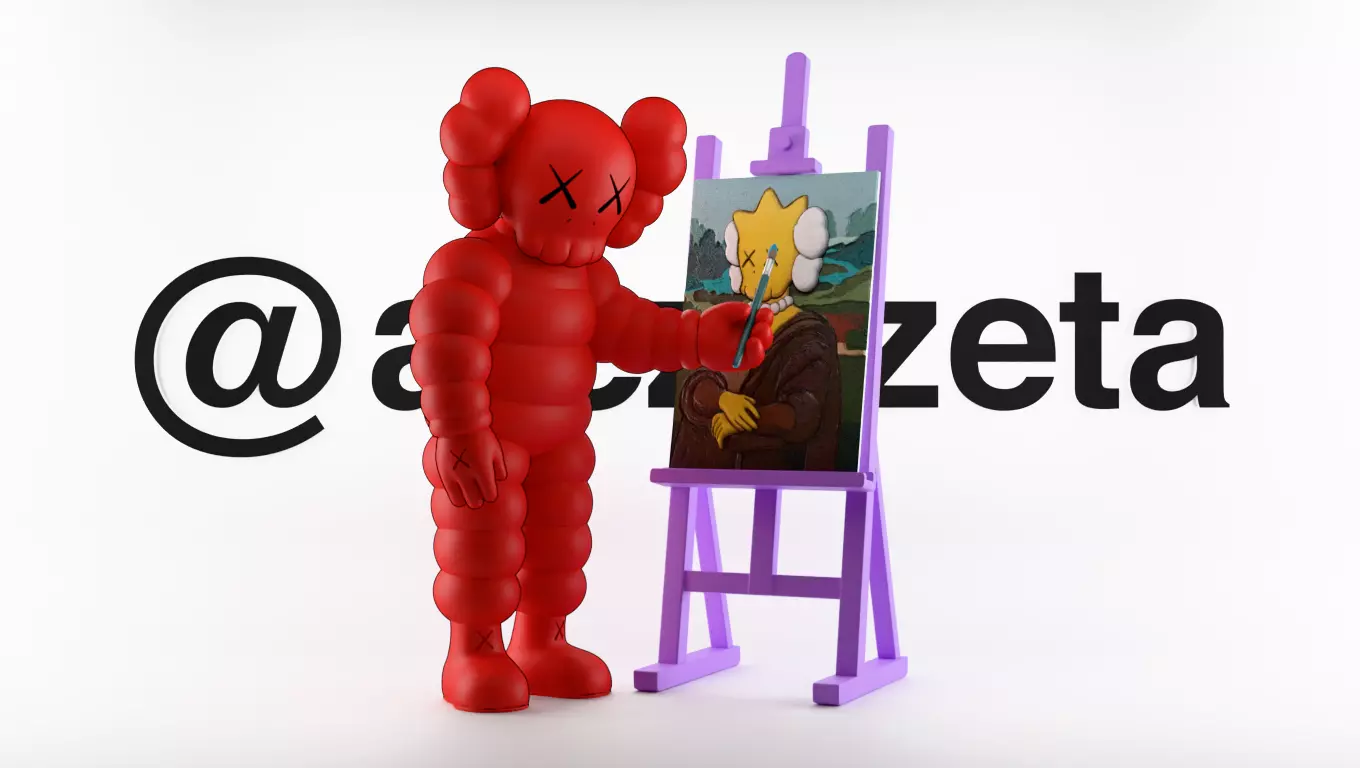 Kaws What Party The Artist Kimpsons Textured 3D model