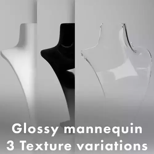 Modern Jewelry Neck Mannequin Glossy Glass Textures