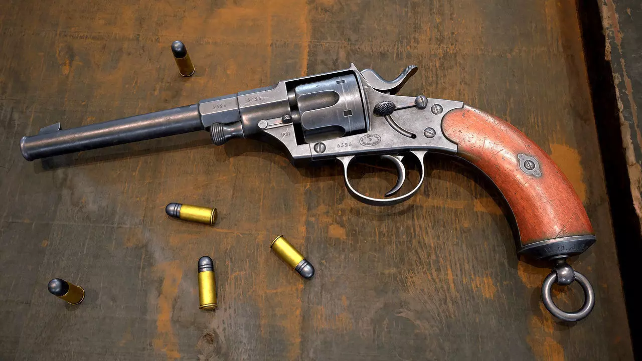 M1879 Reichsrevolver Low-poly 3D model