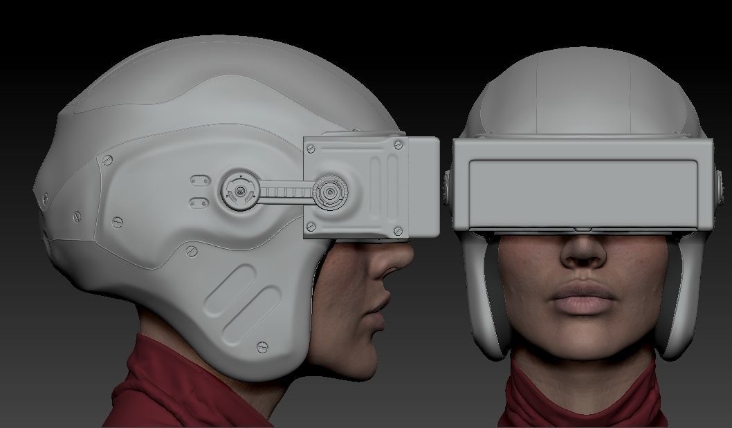 Futuristic Scout Helmet 3D model_10